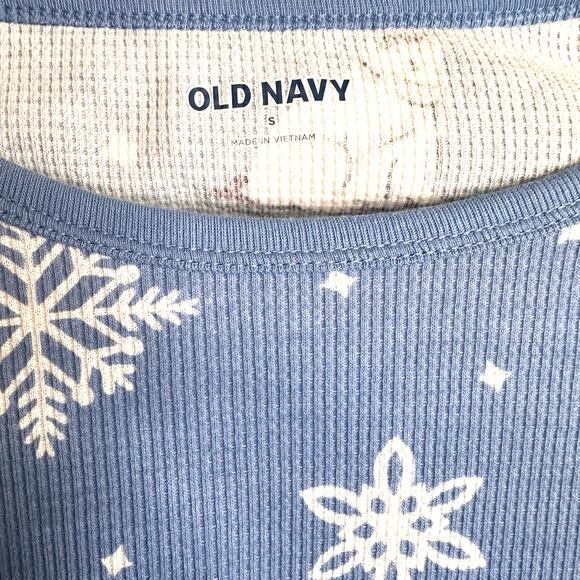 NEW Old Navy Polar Bear Holiday Print Blue Waffle Knit Pajama Set Size Small - Picture 9 of 12